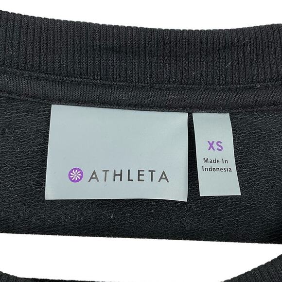 Athleta Studio Cinch Sweatshirt Black XS Soft Modal Thumbholes - Picture 4 of 7